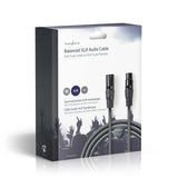 Cable de Audio XLR Compensado | 3 Pines Macho - Hembra 10 m Gris