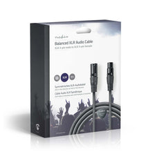 Cable de Audio XLR Balanceado Nedis 3 Pines Macho a Hembra - Gris