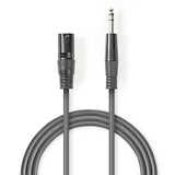 Cable de Audio XLR Compensado | 3 Pines Macho - 6,35 mm 3,0 m Gris