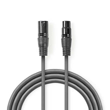 110 Ohm Digital DMX Cable | XLR 3 Pin Male - Female 3.0 m Grey
