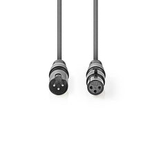 110 Ohm Digital DMX Cable | XLR 3 Pin Male - Female 3.0 m Grey