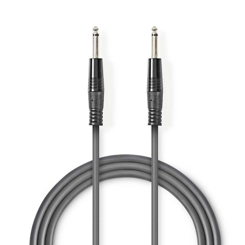 Cable de Audio No Balanceado | Jack 6,35 mm Macho a Macho - Gris