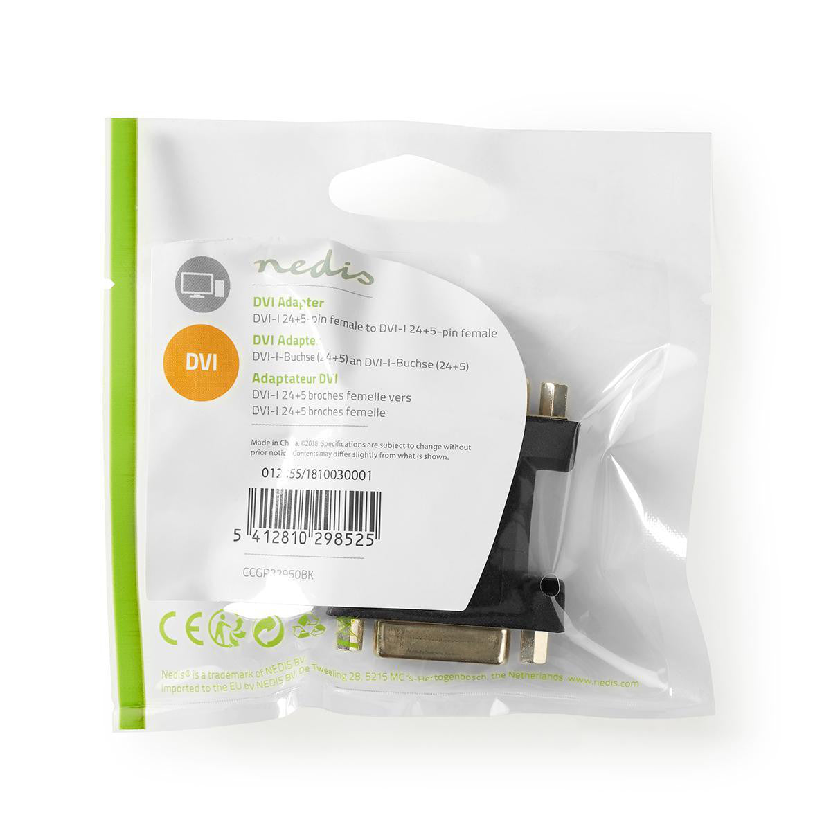 Adaptador DVI | Dvi-i Hembra de 24+5 Pines Negro