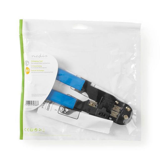 Alicate de Crimpagem RJ45 Azul – Para Cabos Cat5, Cat5e, Cat6 e Cat7
