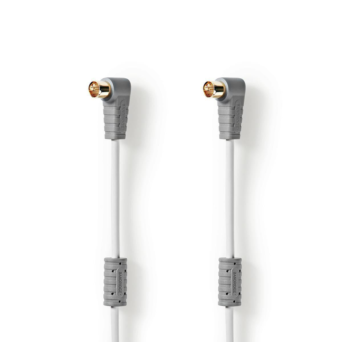 Cable Satélite | F Rápido Macho en Ángulo a 1,00 m Blanco Cables