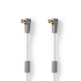 Cable Satélite | F Rápido Macho en Ángulo a 1,00 m Blanco Cables