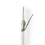 Cable Coaxial | Rg58c/u 50 Ohm Doble Blindado Eca 100.0 m Redondo PVC Blanco Carrete