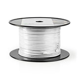 Cable Coaxial | Rg58c/u 50 Ohm Doble Blindado Eca 100.0 m Redondo PVC Blanco Carrete
