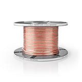 Cable de Altavoz | 2x 1.50 mm² Cobre 100.0 m Redondo PVC Transparente