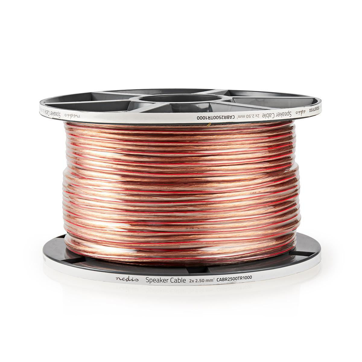 Cable de Altavoz | 2x 2.50 mm² Cobre 100.0 m Redondo PVC Transparente