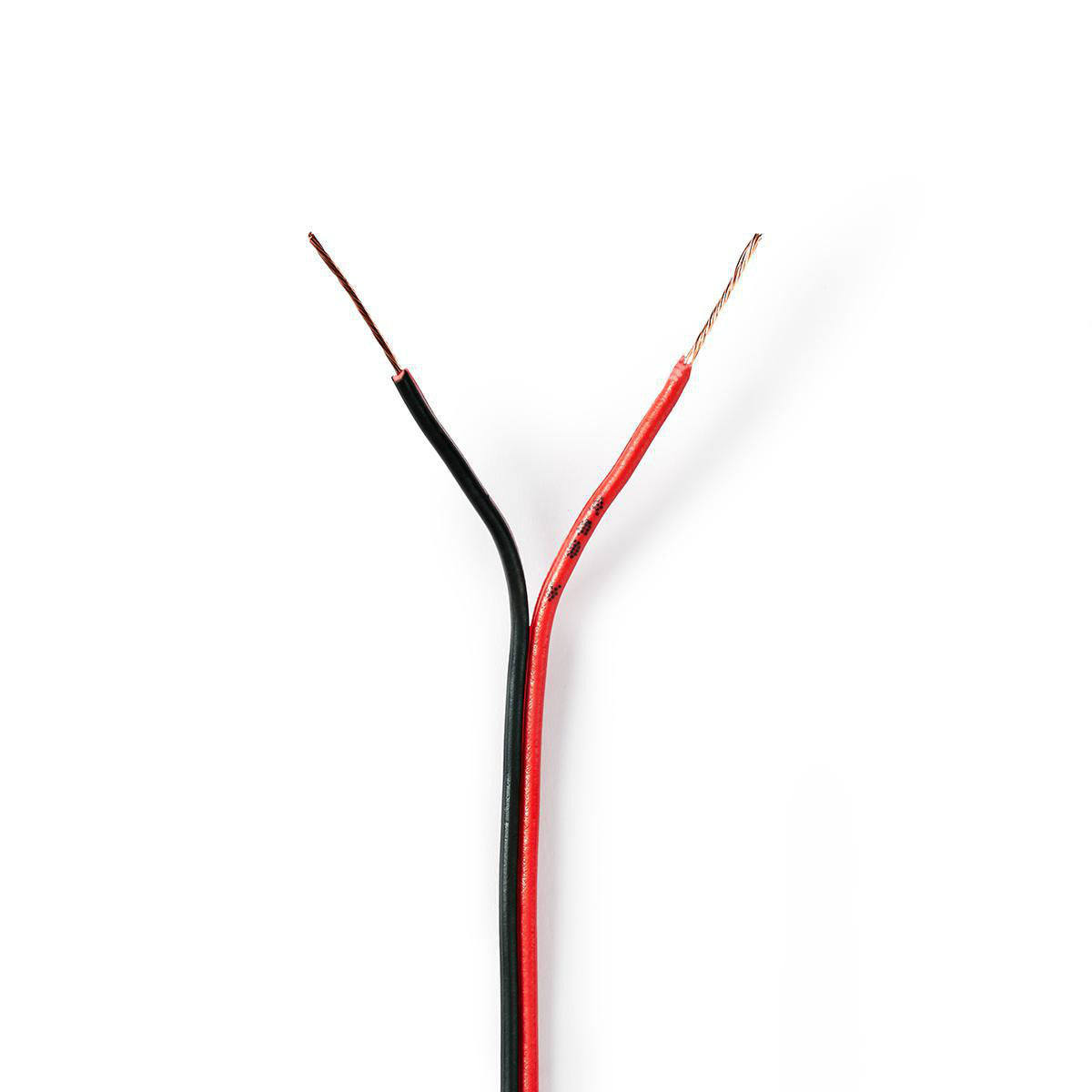 Cable de Altavoz | 2x 0.35 mm² CCA 100.0 m Redondo PVC Negro / Rojo
