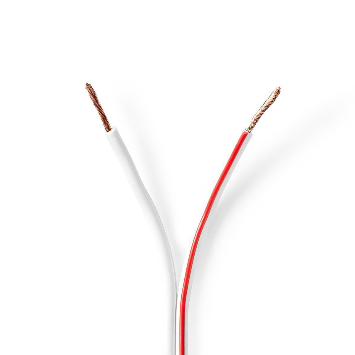 Cable de Altavoz | 2x 1.50 mm² CCA 100.0 m Redondo PVC Blanco