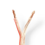 Cable de Altavoz | 2x 6.00 mm² CCA 100.0 m Redondo PVC Transparente