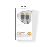 Cable Displayport | Macho 8K@60hz Chapado en oro 2.00 m Redondo PVC Antracita / Gris