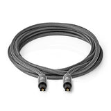 Cable de Audio Óptico | Toslink Male 1.00 m Redondo Tela Algodón Gris Gunmetal