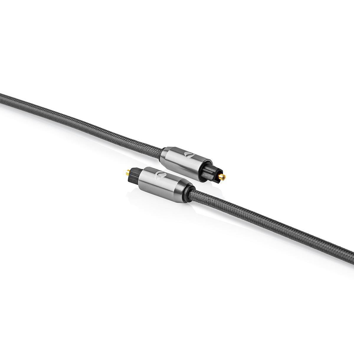 Cable de Audio Óptico | Toslink Male 1.00 m Redondo Tela Algodón Gris Gunmetal