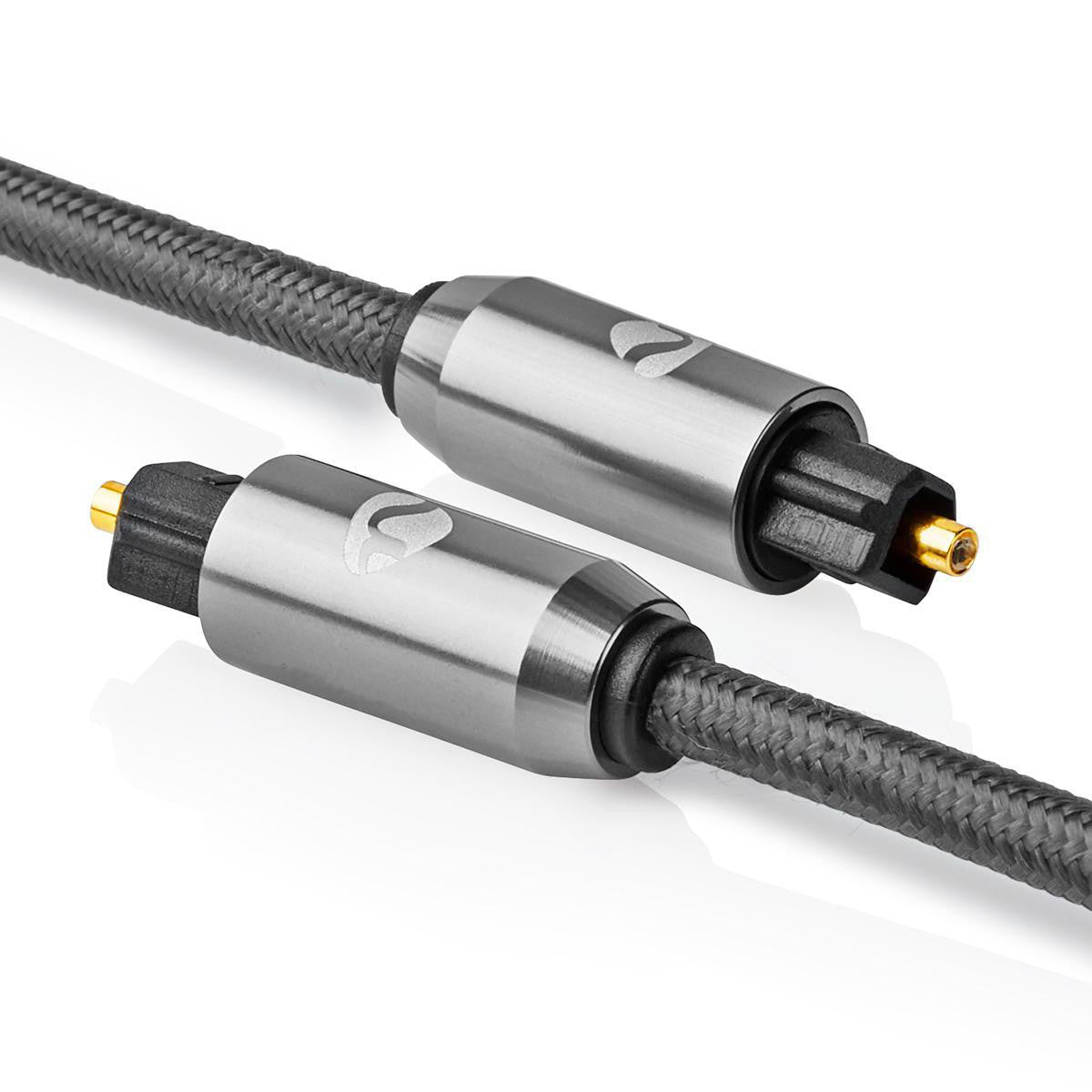 Cable de Audio Óptico | Toslink Male 1.00 m Redondo Tela Algodón Gris Gunmetal