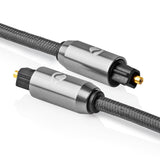 Cable de Audio Óptico | Toslink Male 1.00 m Redondo Tela Algodón Gris Gunmetal