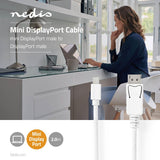 Cable Mini Displayport | 1.4 Macho 48 Gbps Niquelado 2.00 m Redondo PVC Blanco