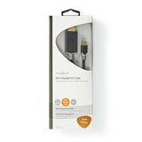 Cable Mini Displayport | 1.4 Macho Conector Hdmi 48 Gbps Chapado en oro 2.00 m Redondo PVC Antracita Caja de Ventana Cables