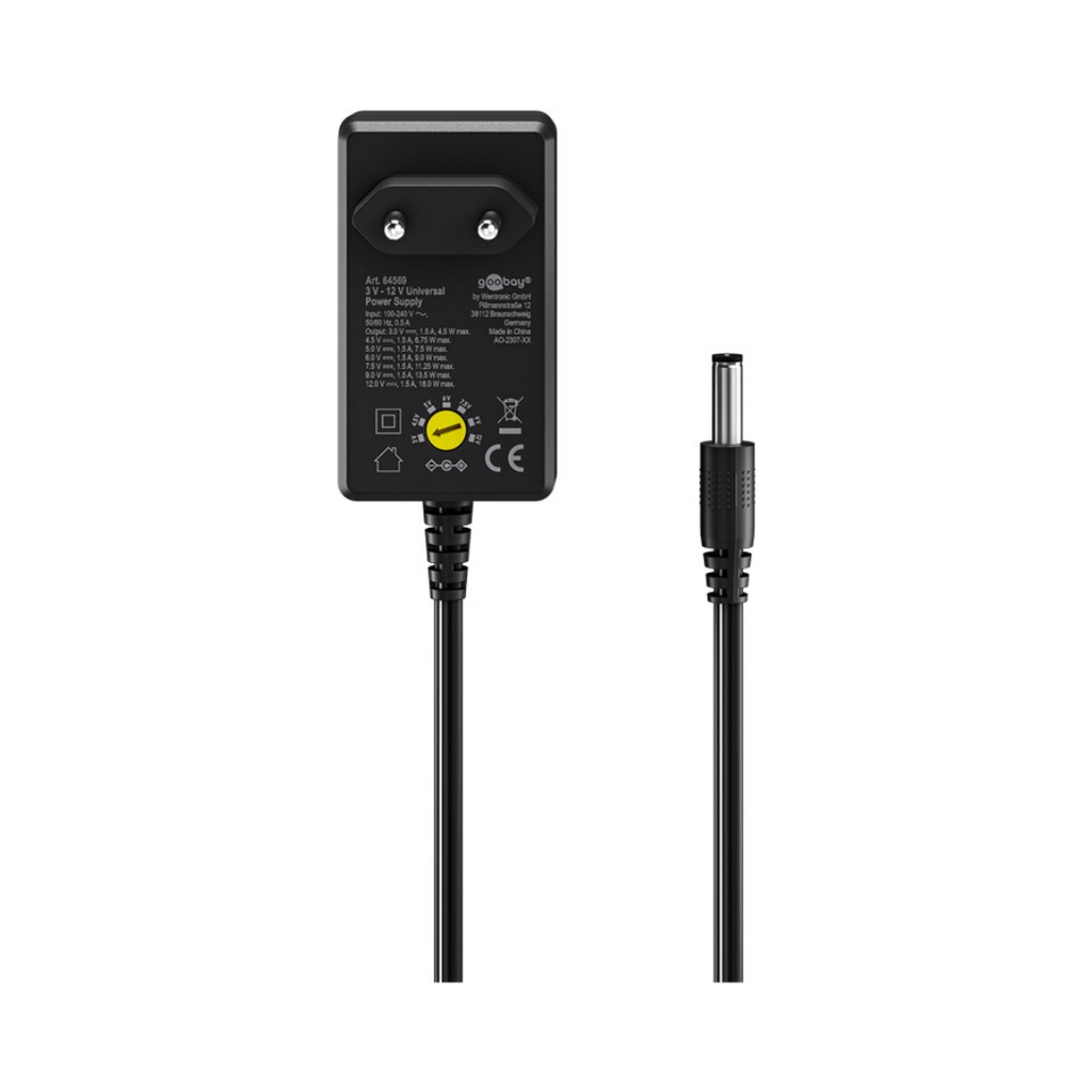 Universal Power Supply 3 V - 12 V, Max. 18 W / 1.5 A