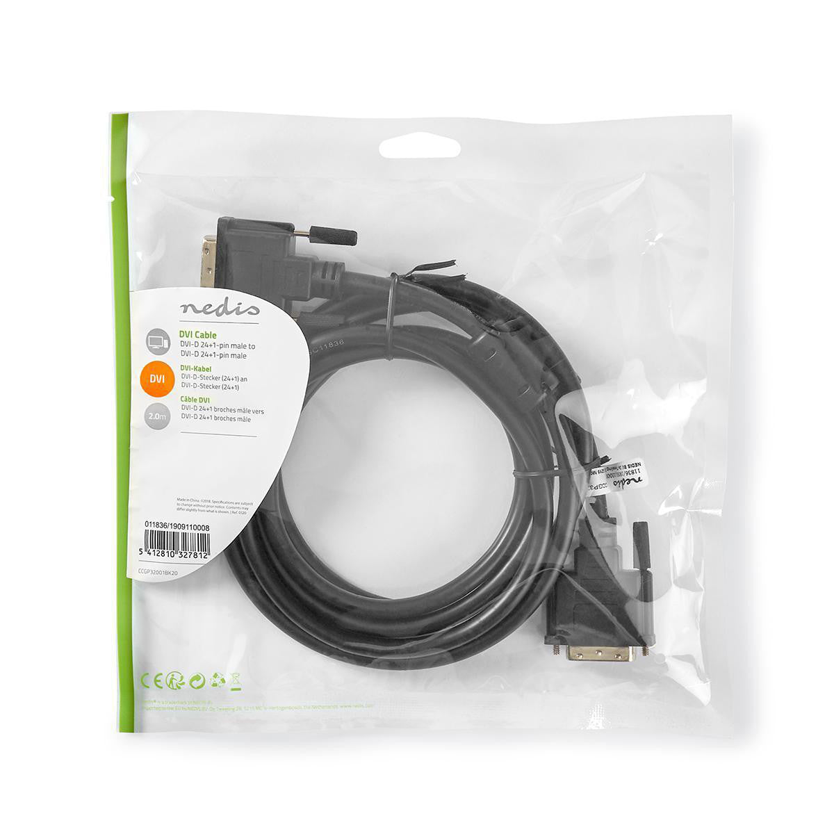 Cable DVI | Dvi-d 24 + 1-pin Macho 2560x1600 Niquelado 2.00 m PVC Negro