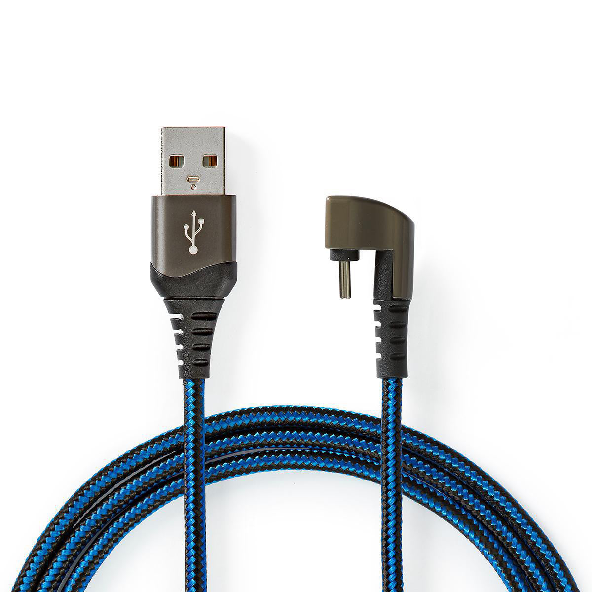 Cable USB | 2.0 Usb-a Macho Type-C 480 Mbps Chapado en oro 2.00 m Redondo Nylon / Trenzado Azul Negro