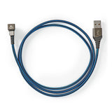 Cable USB | 2.0 Usb-a Macho Type-C 480 Mbps Chapado en oro 2.00 m Redondo Nylon / Trenzado Azul Negro