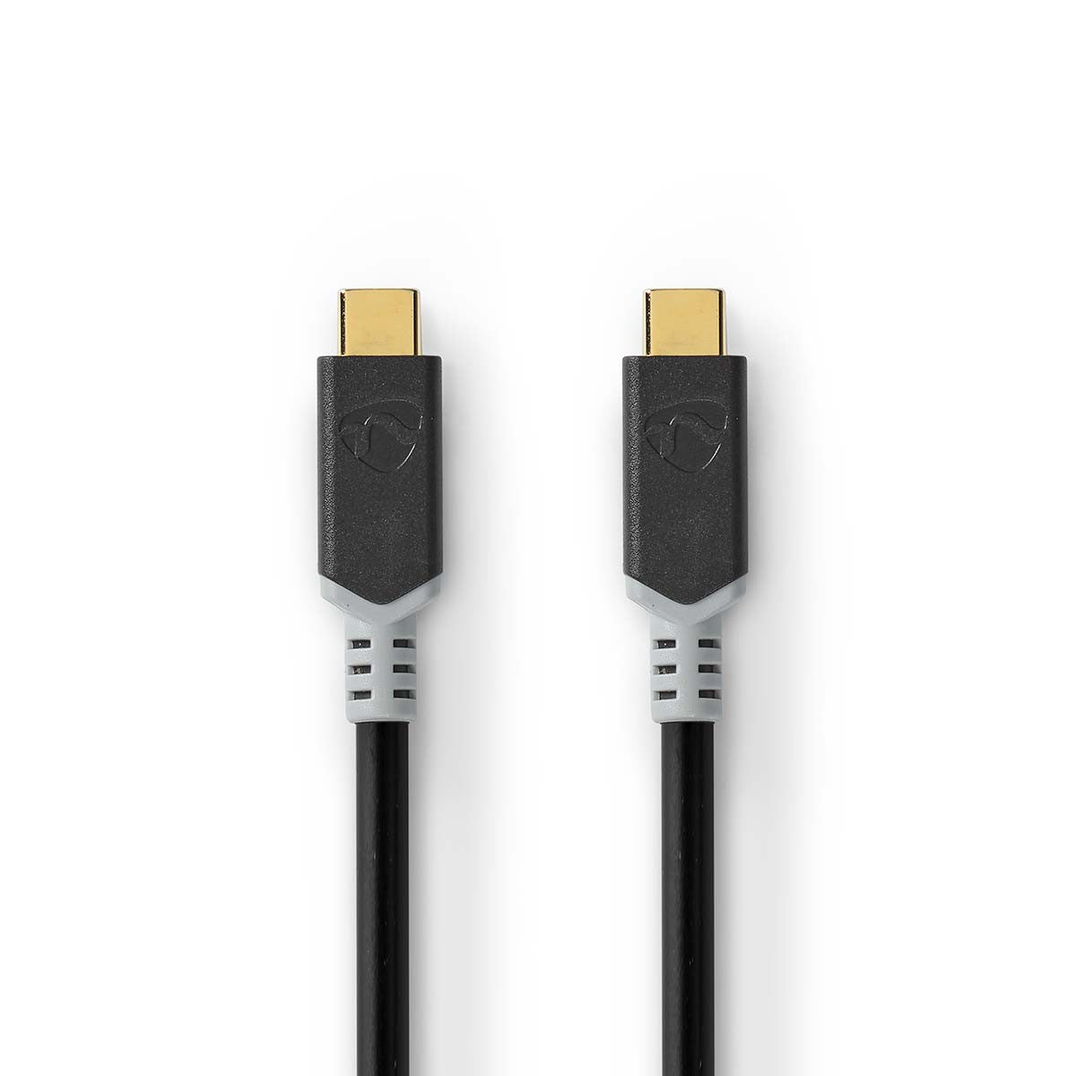 Cable USB | 3.2 Gen 2x2 Type-c | Macho 20 Gbps 100 W Chapado en oro 1.00 m Redondo PVC Antracita