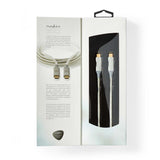 Cable USB | 3.2 Gen 2x2 Type-C Macho 20 Mbps 100 W Chapado en oro 1.00 m Redondo Nylon / Trenzado Plata