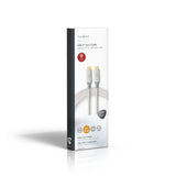 Cable USB | 3.2 Gen 2x2 Type-C Macho 20 Mbps 100 W Chapado en oro 1.00 m Redondo Nylon / Trenzado Plata