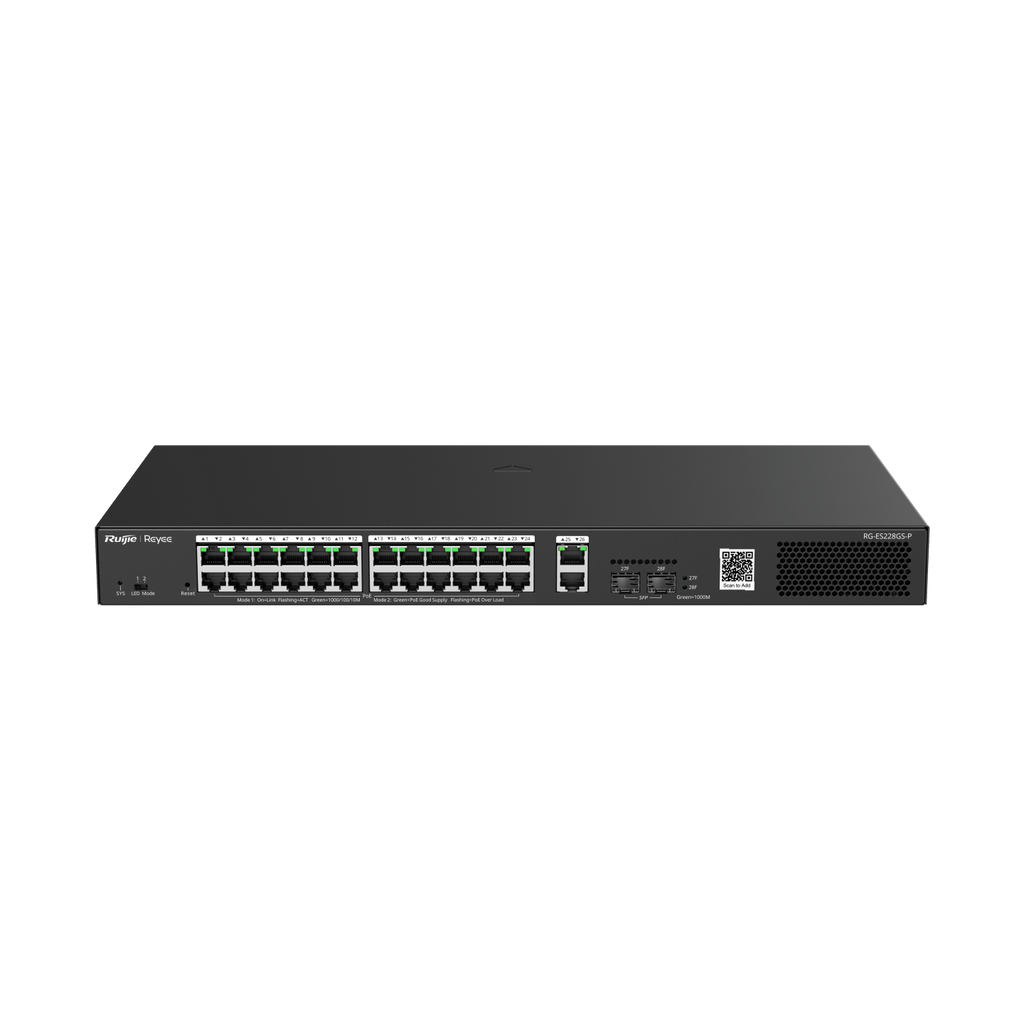 Switch PoE inteligente con gestión en la nube y 28 puertos Gigabit