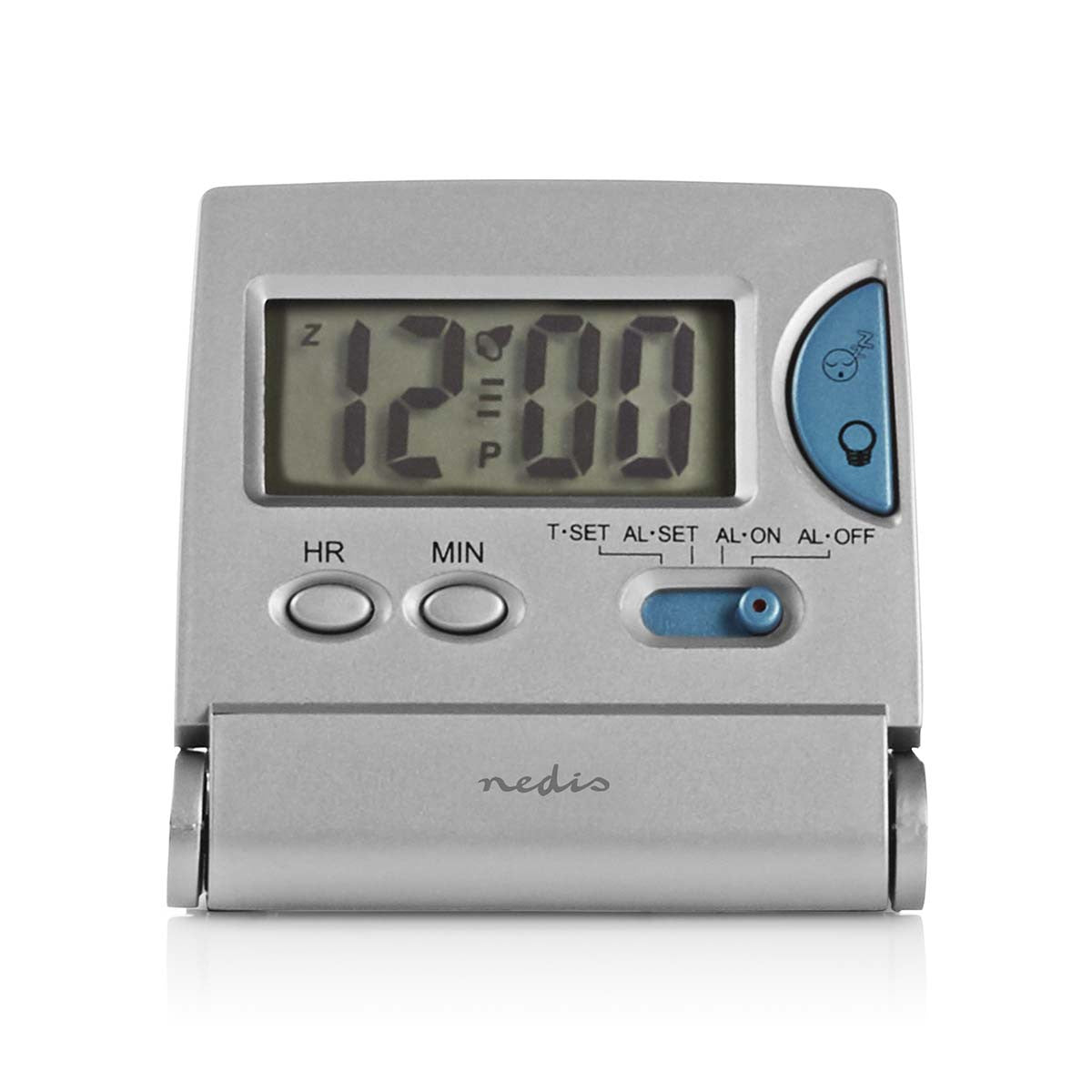Reloj Despertador de Viaje Digital | Plano Plegable Plata