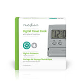 Reloj Despertador de Viaje Digital | Plano Plegable Plata