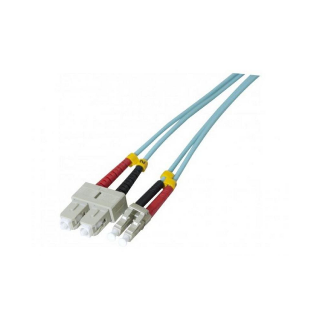 Cabo de fibra ótica multimodo OM3 duplex LC para SC - Disponível em vários comprimentos 