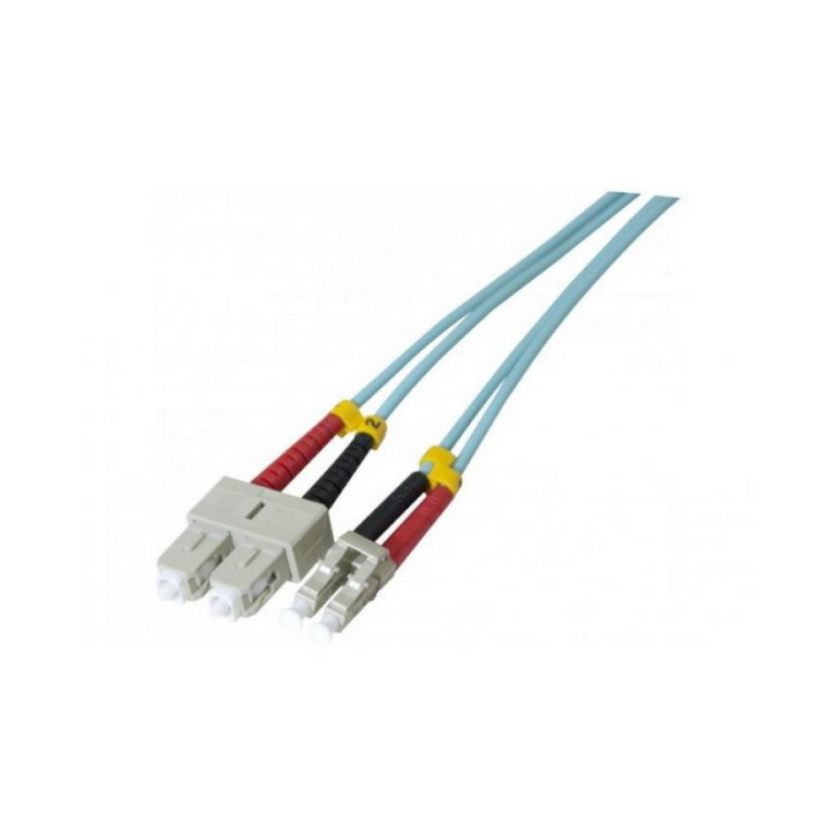 Cabo de fibra ótica multimodo OM3 duplex LC para SC - Disponível em vários comprimentos 