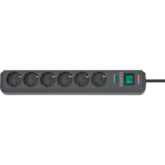 Zócalo de Extensión Contra Sobretensiones Eco-line 6-way1.50 m - Contacto Protector