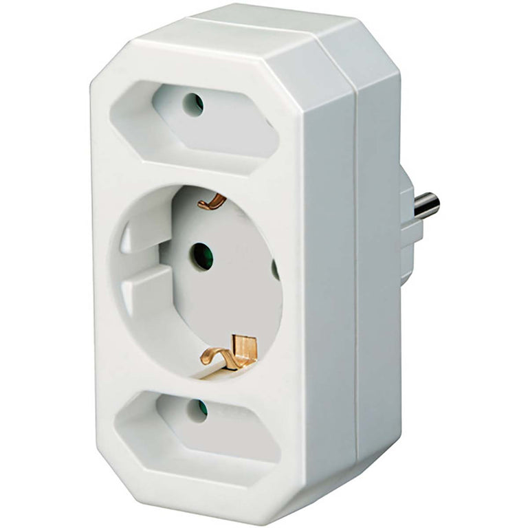 Divisor de fonte de alimentação 1 x Schuko/2 Euro Branco