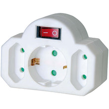 Splitter de Toma Alimentación On/off 1 x Schuko / 2 Euro Blanco