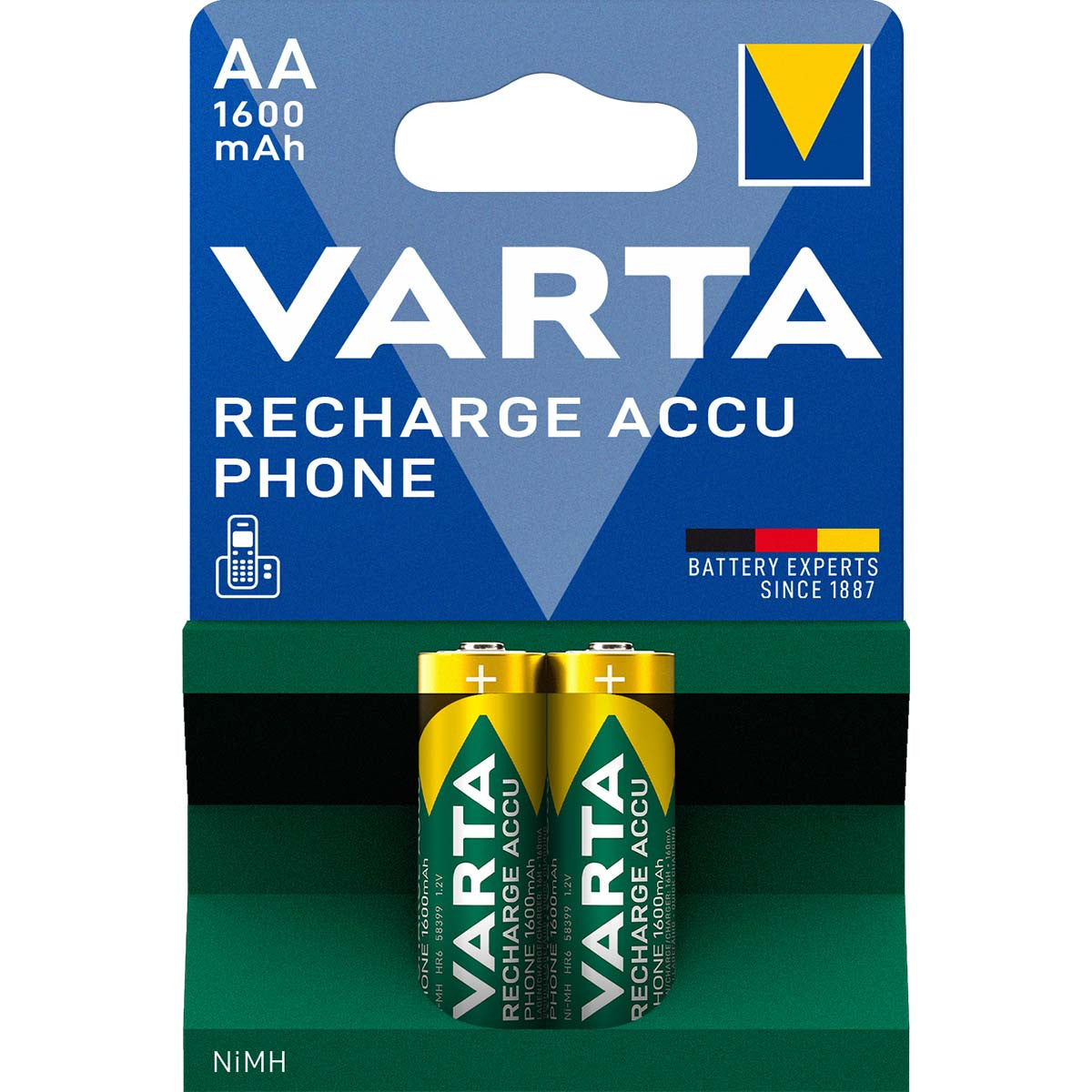 Pilas Para Teléfono Inalámbrico Nimh 1.2 V 1700 mAh en Blíster de 2 pcs