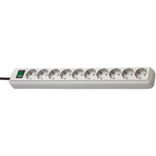 Regleta de Distribución 10 Tomas Color Plata con Interruptor Regletas