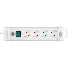 Régua de tomadas Premium-line com 4 entradas H05vv-f 3G1.5 em cor branca