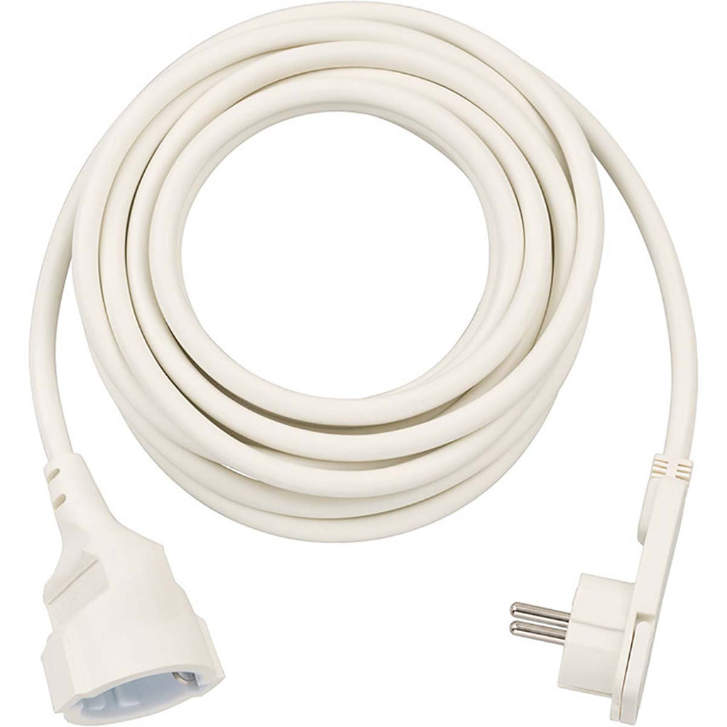 Cabo de extensão de alimentação de 5 m H05vv-f 3G1.5 IP20 branco
