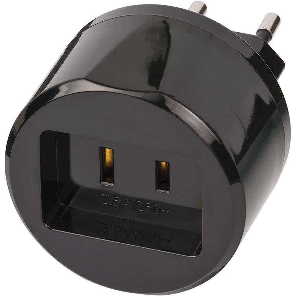 Adaptador de viagem EUA-Europa com fusível de 2,5 A