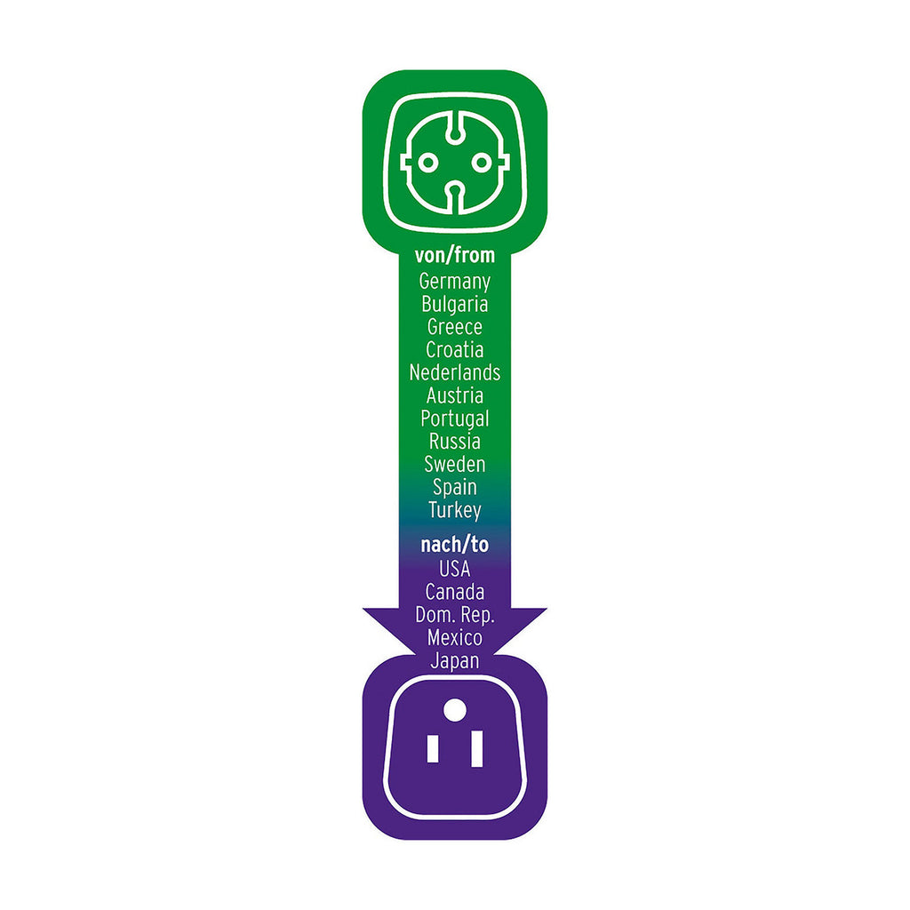 Adaptador de viagem Earthed Europa-EUA