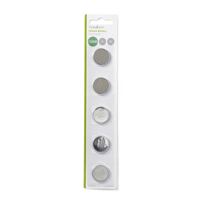 Pila de botón de litio CR2430 3 V Nedis, pack de 5 en blíster