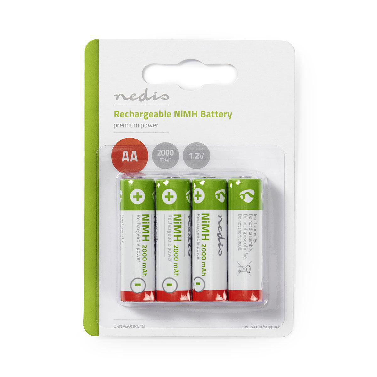 Pila AA Recargable de Ni-mh | 1,2 V 2000 mAh 4 Unidades
