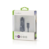 Cargador Para Coche | 3,0 A Cable Fijo USB-C | Negro