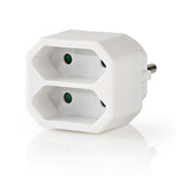 Divisor de Toma Corriente | 2 Tomas Conector Europeo Blanco