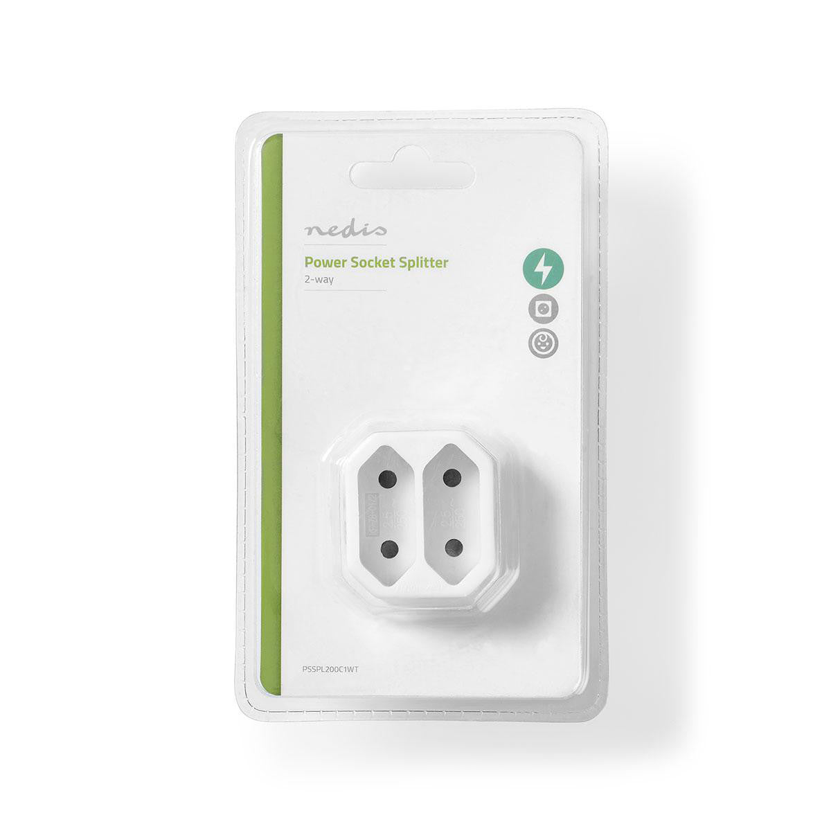 Divisor de Toma Corriente | 2 Tomas Conector Europeo Blanco